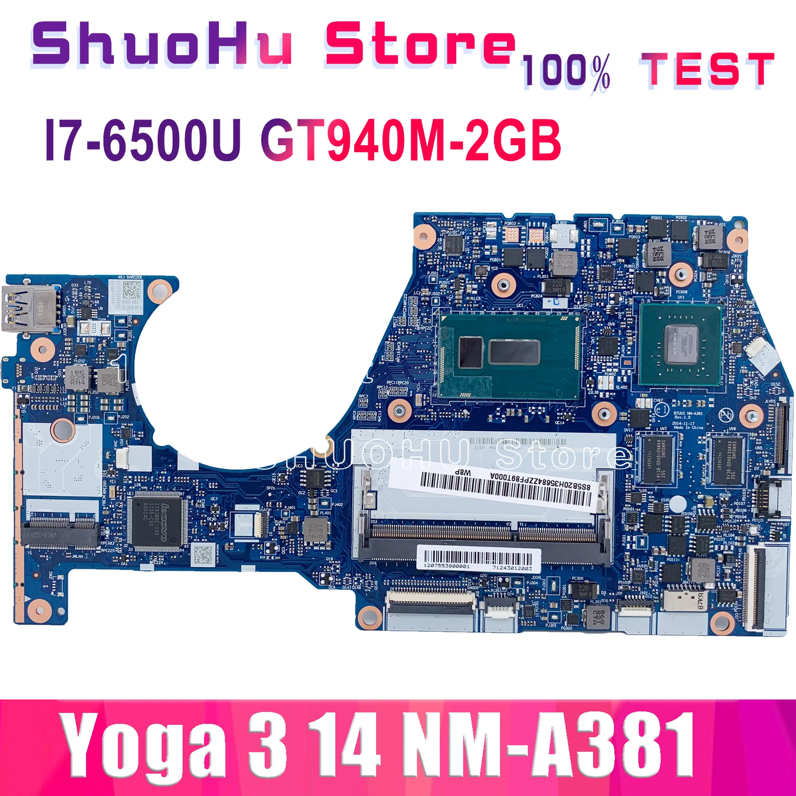 KEFU BYG43 NM A601 материнская плата для ноутбука Lenovo YOGA 700 14ISK Материнская I7 6500U процессор
