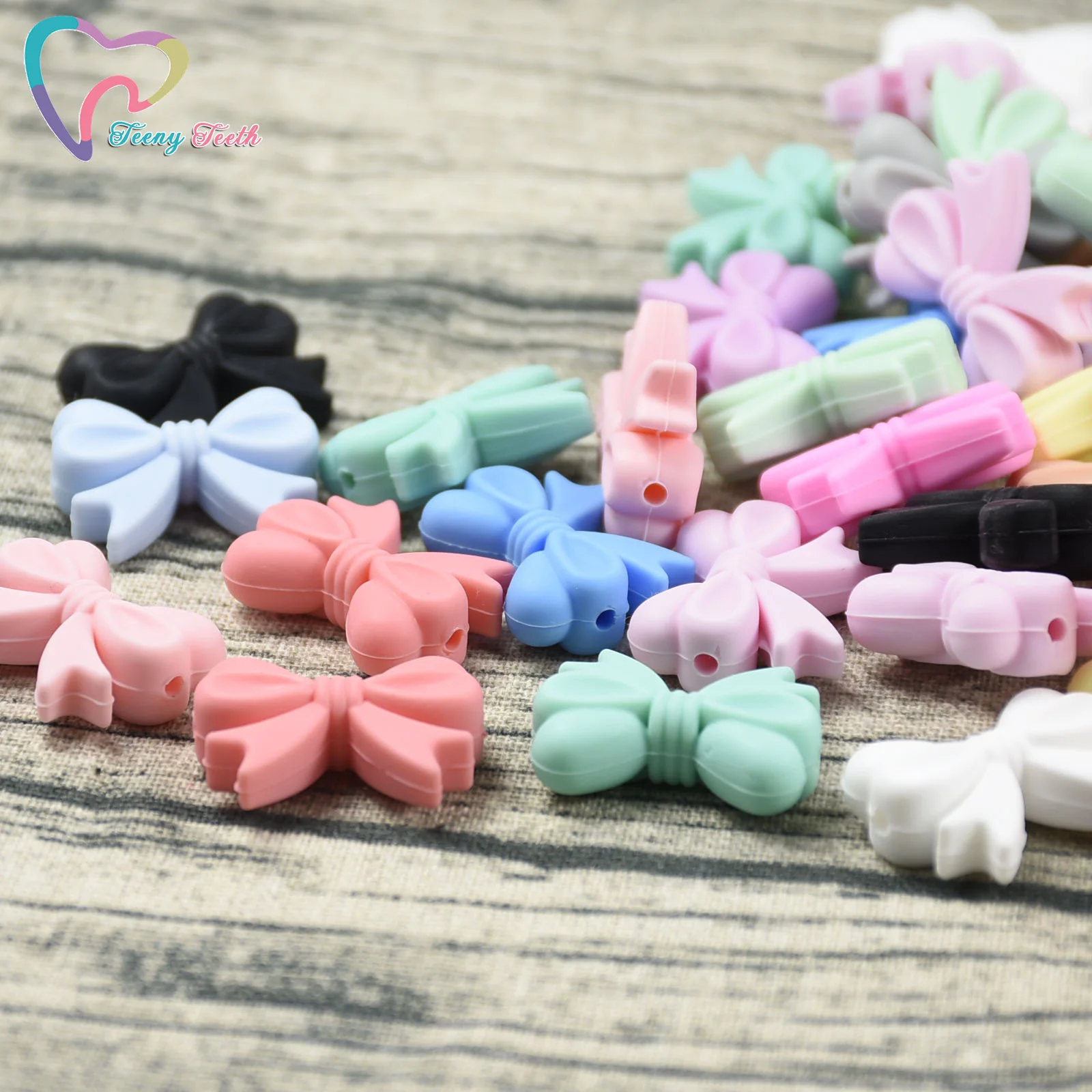 15 шт. бантом кремния шариков не содержащих бисфенола-а галстук-бабочка детская