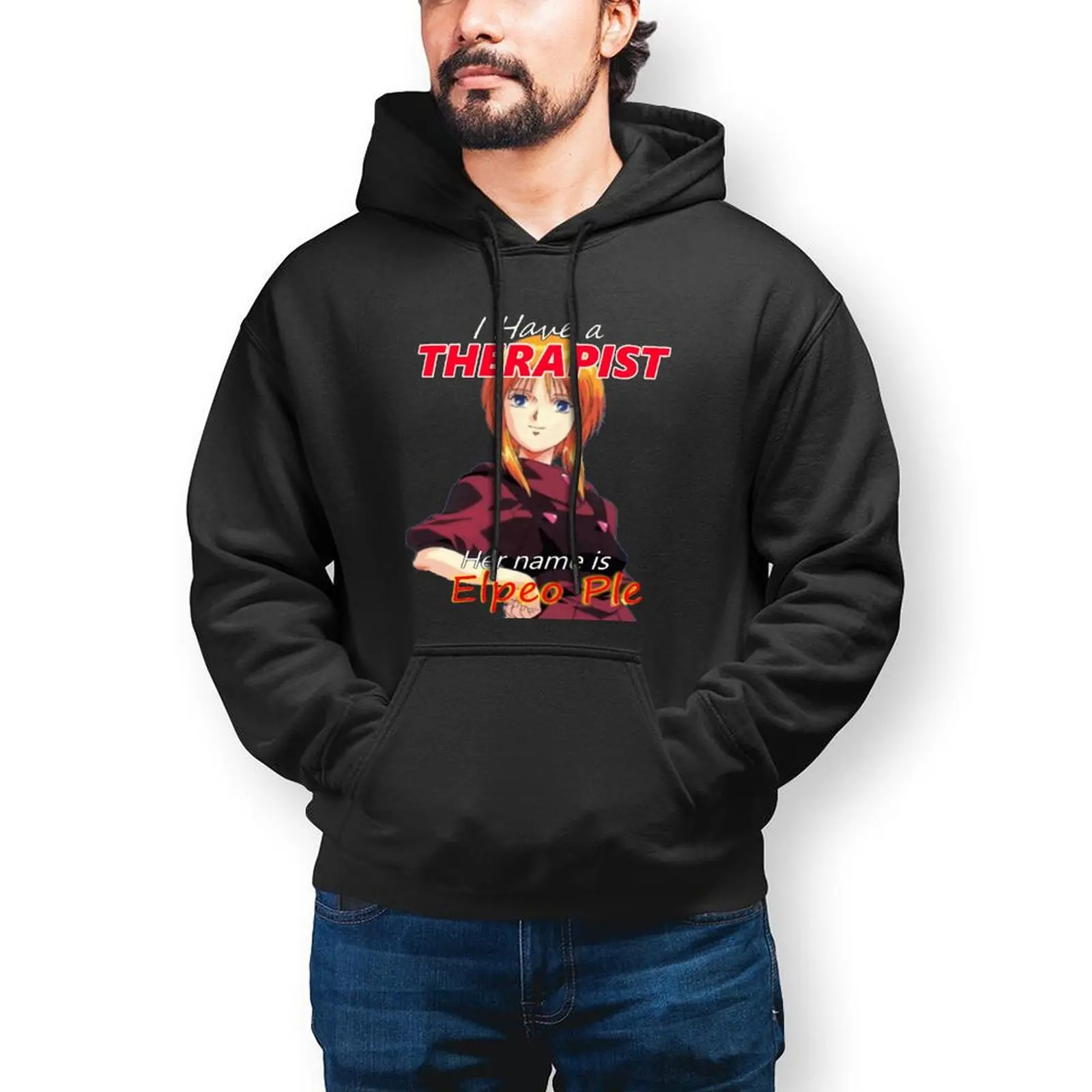 

Bandai Gundam Elpeo Ple Therapist Hoodie Manga Loose Hoodies Nice Oversized Cotton Pullover Hoodie Mens