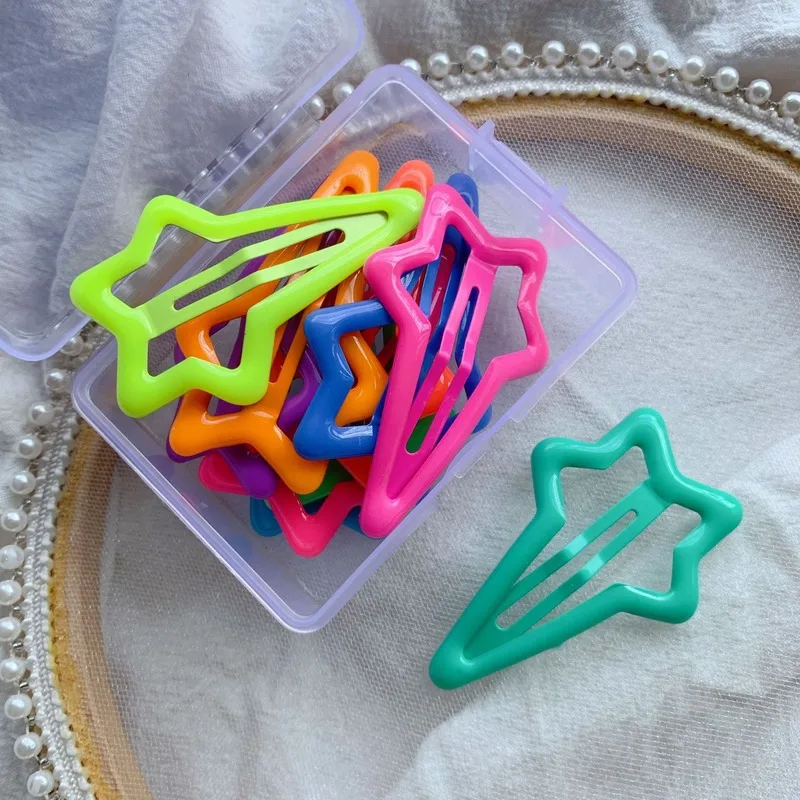 

2021 New Luminous Candy Colors Baby Hairpins 10 Pcs Pack Girls Kids Children Hair Clips Barrettes Accessories Headwear Headdress