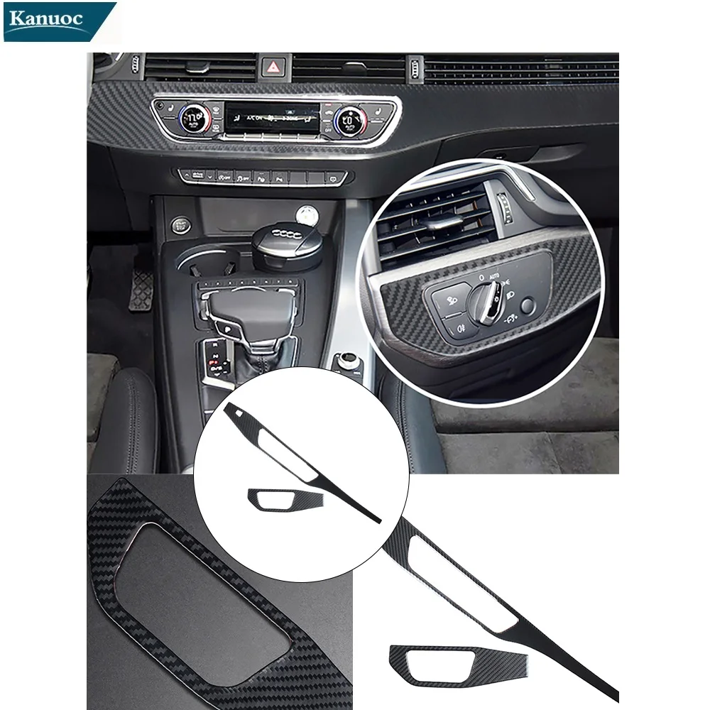 

Наклейки из углеродного волокна, автомобильные аксессуары, украшение для интерьера, рамка для передней фары с центральным управлением для ...