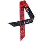 Женский тонкий шарф с принтом веера бабочки, новый маленький шелковый шарф для женщин, роскошный брендовый платок, Женский Галстук, модные шарфы на голову, 2020