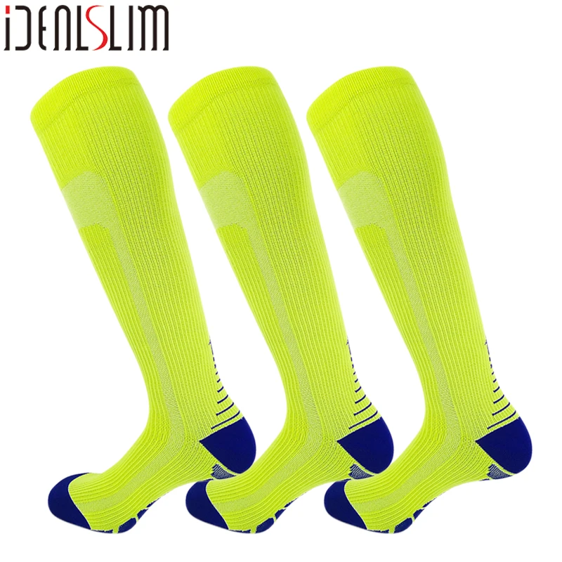 

IDEALSLIM 3 пары компрессионные беговые носки до середины икры рукав велосипедные носки мужские голени поддержка для пешего туризма йоги