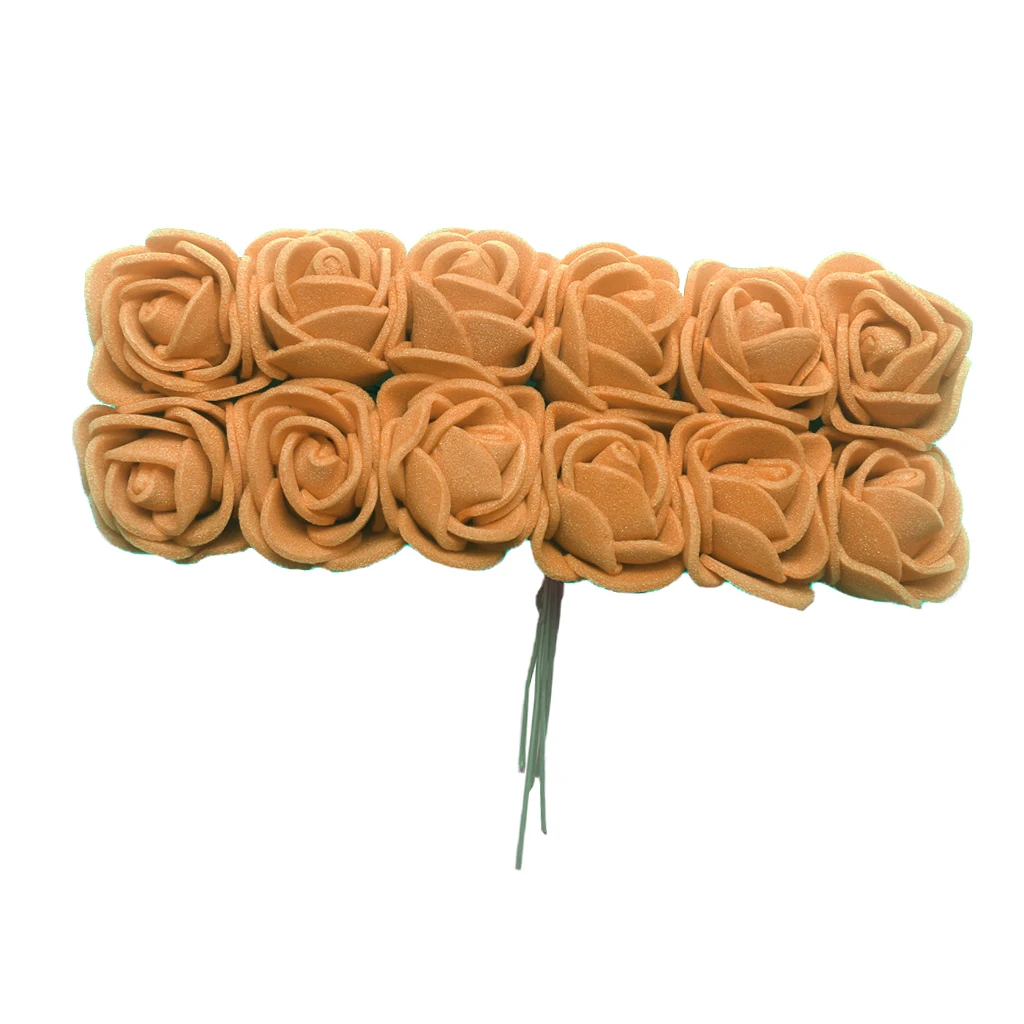 144x Искусственный цветок розы с стеблями Свадебный букет для душа украшение