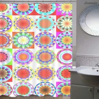 3d printing shower curtain block geometric mosaic bath curtain waterproof polyester colored smoke shower curtains for bathroom