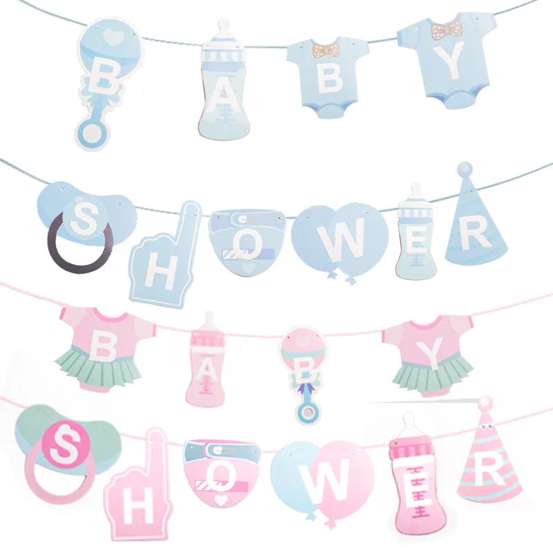 

It's a Girl/Boy Baby Shower Theme Party Decoration Disposable Tableware Paper Cup Plate Banner Gender Reveal Party Supplies LK23