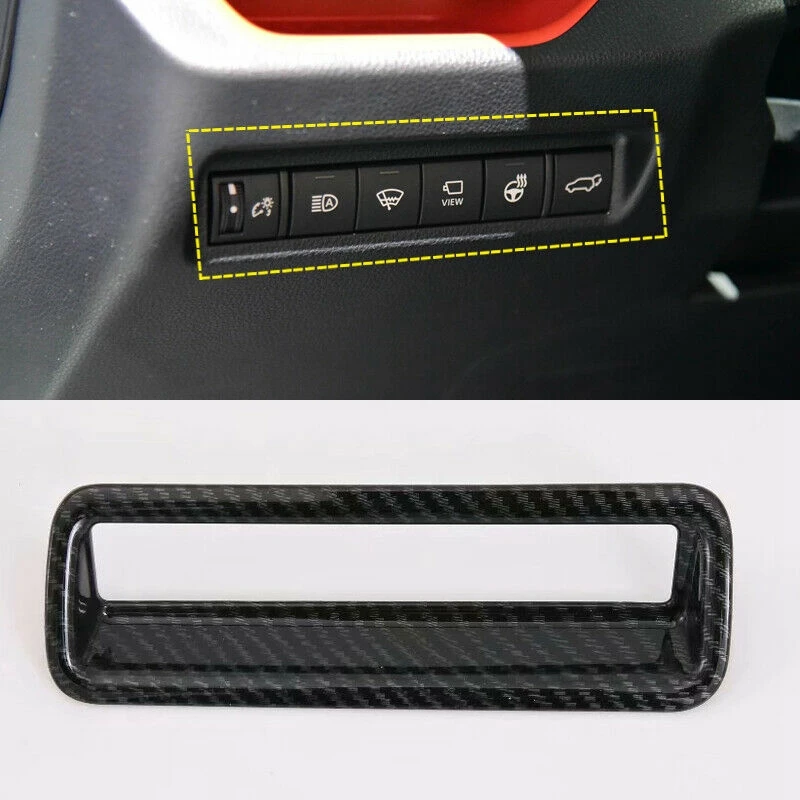 

5Pcs Carbon Fiber Style Car Decor Interior Cover Trim for Toyota RAV4 2019 2020