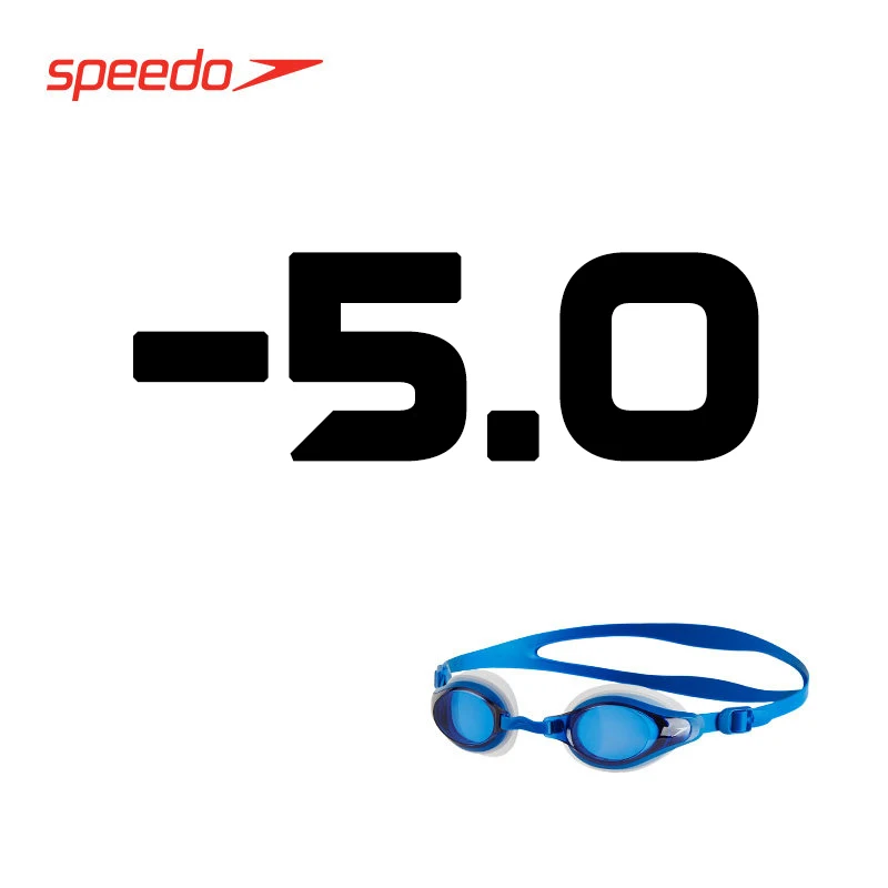 Очки для плавания Speedo, близорукость, очки для плавания, оптические очки, пульс, водонепроницаемые очки для плавания для мужчин и женщин, 150~ 800 градусов - Цвет: Blue -5.0 Degree