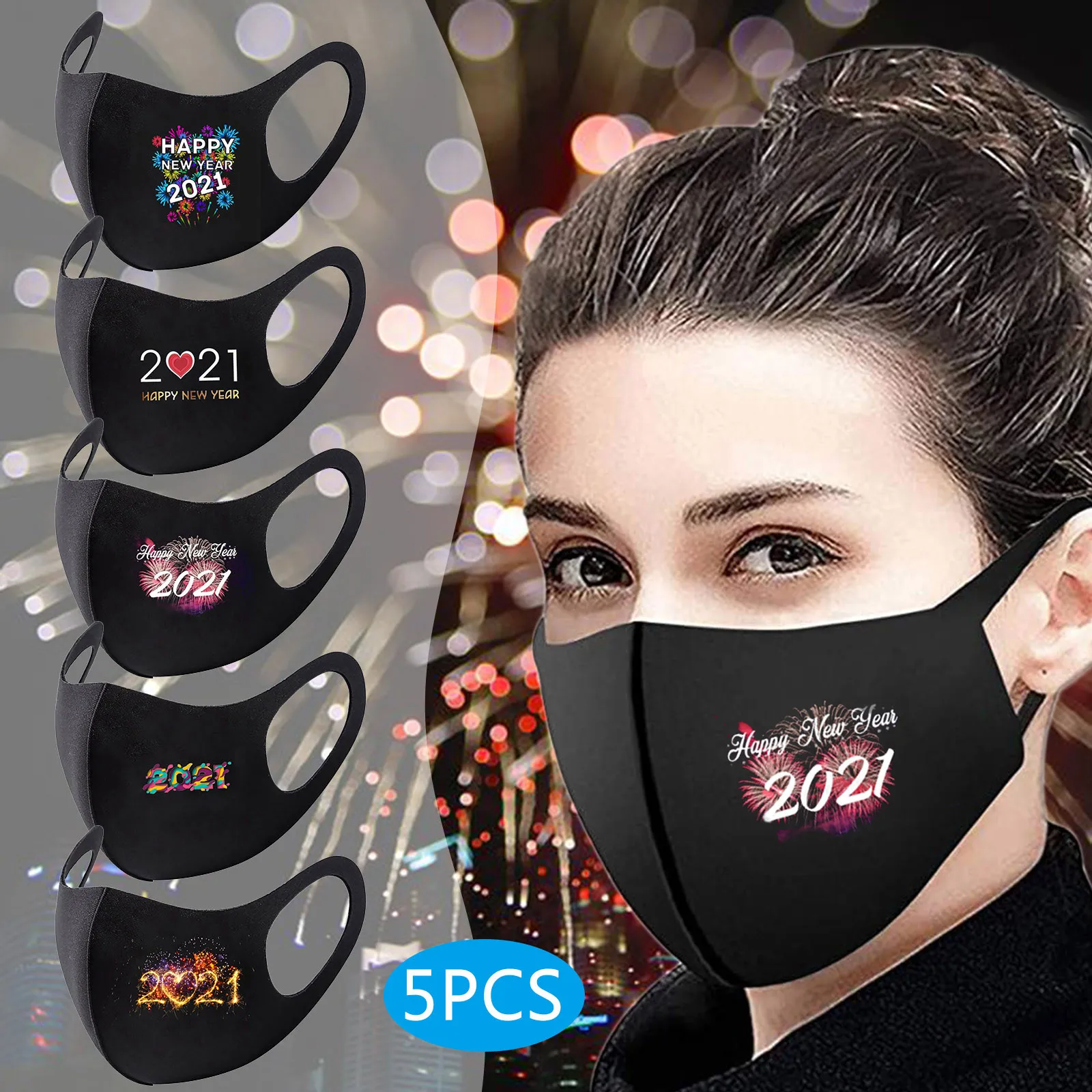 5 шт. повязка на голову маска из вискозы с принтом для взрослых защиты от пыли и