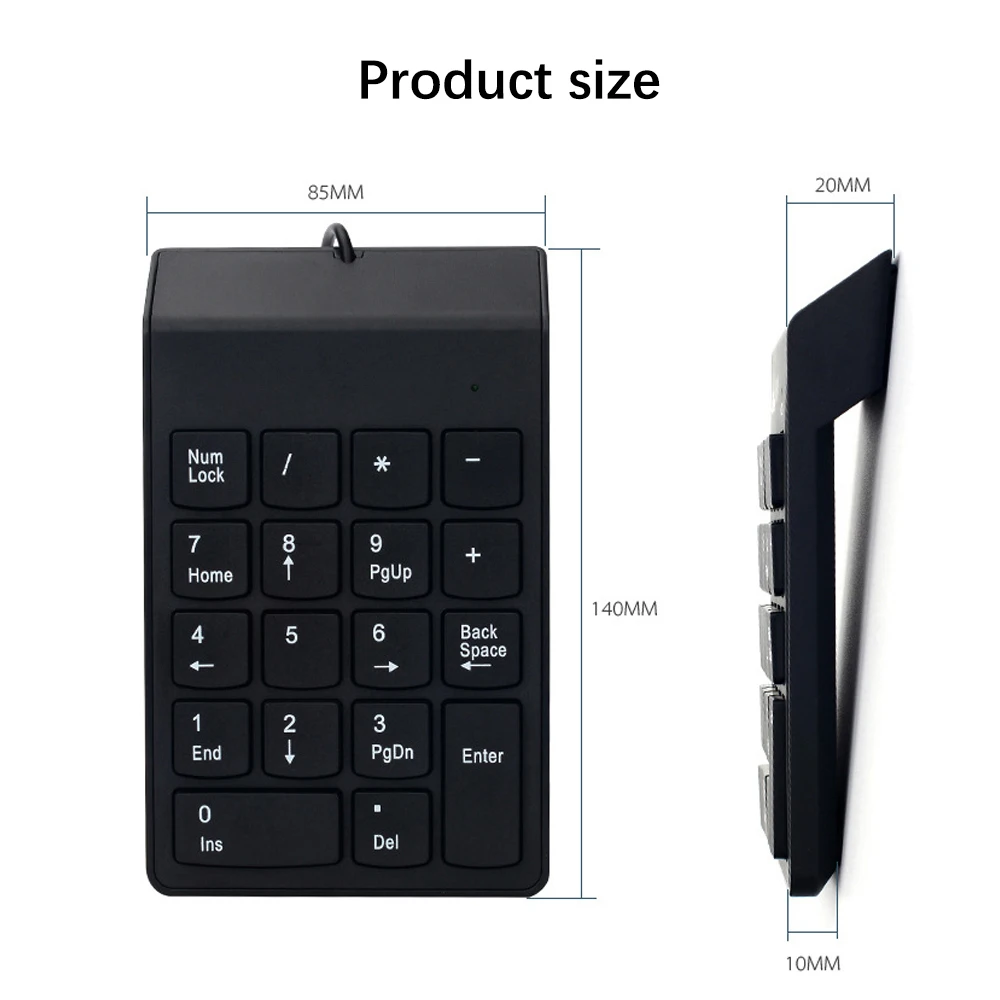 

2.4GHz Wire Numeric Keypad Numpad 18 Keys Small-Size Digital Keyboard For Accounting Teller Laptop Notebook Tablet Number Keycap
