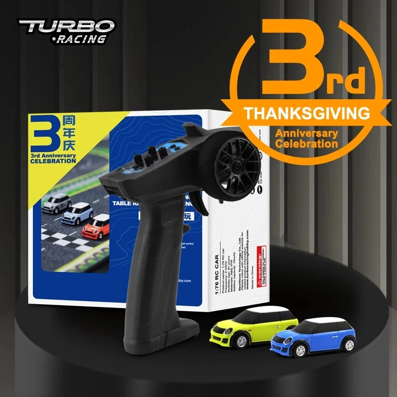 

Турбо гонки 1:76 3-я Юбилейная версия с 1X пультом дистанционного управления и 2x автомобилями мини полностью пропорциональный Радиоуправляемы...