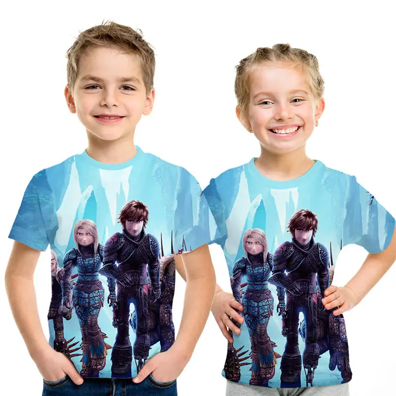 picture color Новая летняя детская футболка с 3d принтом «Как приручить дракона», 3 сезона футболка для мальчиков и девочек детская футболка с рисунком аниме - Цвет: picture color
