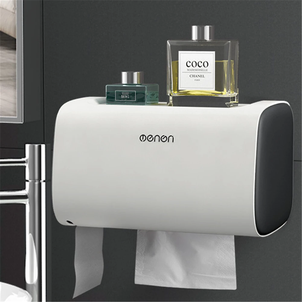 

Waterproof Toilet Paper Storage Box Wall Mounted Paper Dispenser Holder Tissue Box Toilet Roll Holder Toilet Bathroom Paper Rack