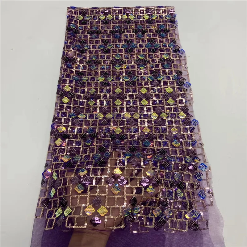 

Madison African Lace Fabric 2021 High Quality Lace Sequins French Net Lace Nigerian Tulle Mesh Lace Fabrics For Wedding