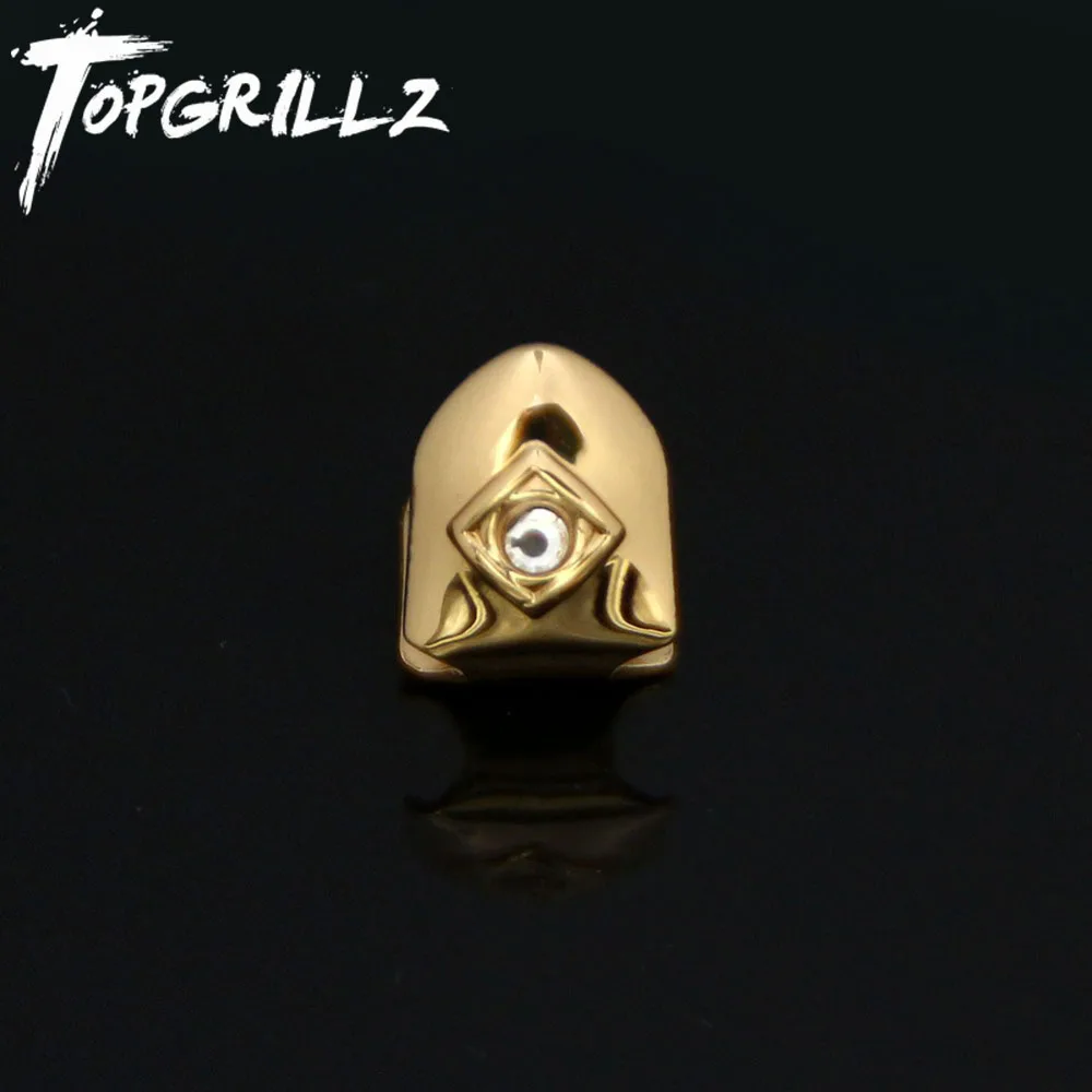 TOPGRILLZ Позолоченные колпачки для зубов золотистые топы с фианитами каменные