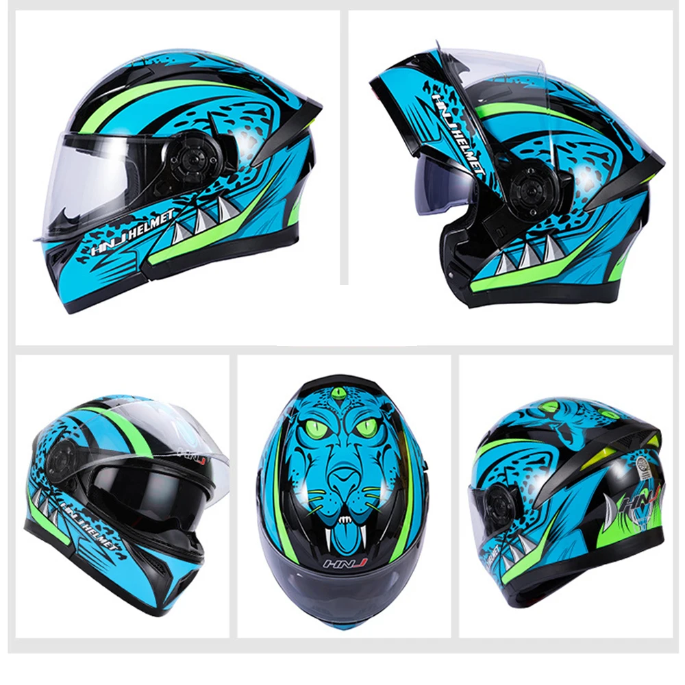 KEMIMOTO Flip up Motorcycle Helmet Moto Modular Dual Lens Helmets Motorbike Motocross Full Face Helmets enlarge