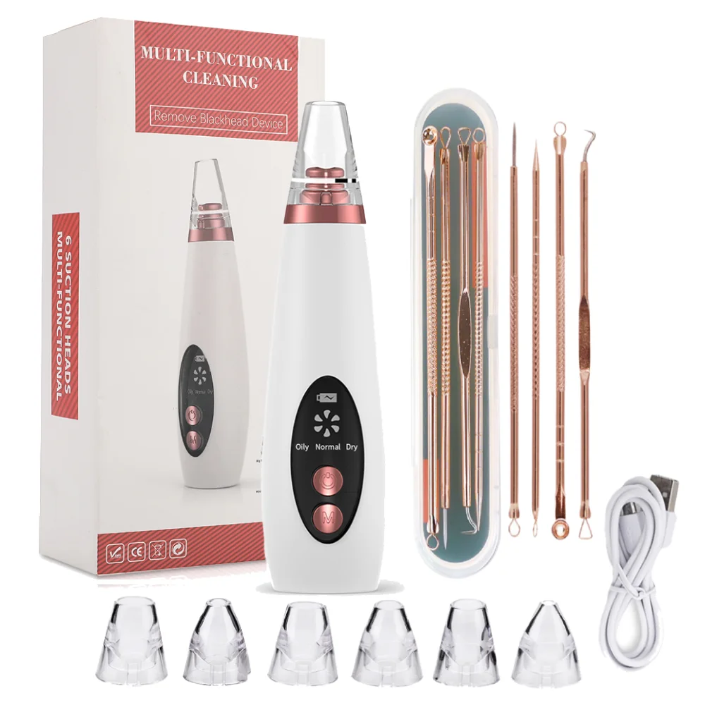 

USB charge Blackhead Black Dot Remover Face Pore Vacuum Skin Care Acne Pore Cleaner Pimple Removal Vacuum Suction Tools