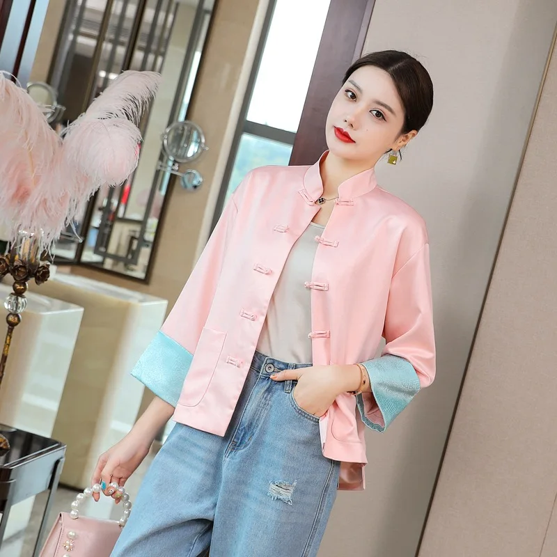 Китайская традиционная одежда Топ Рубашки Вышивка куртки для женщин|women cheongsam|coat