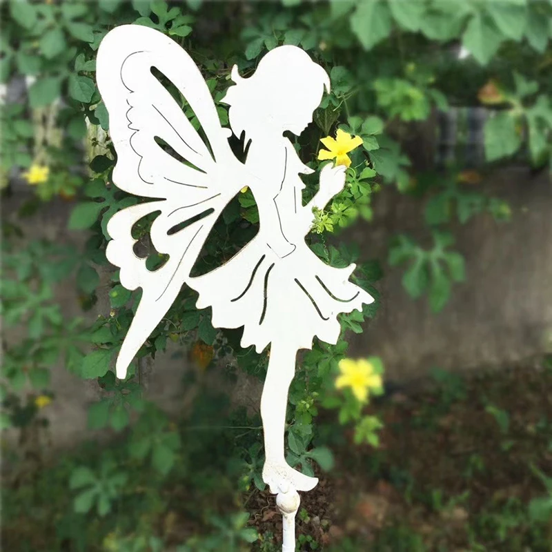 

Metal Fairy Garden Stakes Yard Art Outdoor Decor Patio Lawn Landscape Ornament