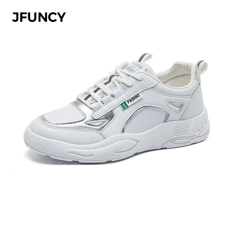 

JFUNCY 2021 Spring Autumn Woman Flats Fashion Running Low Cut Platform Lace-Up Shoe Casual All-Match Women's Sports Shoes
