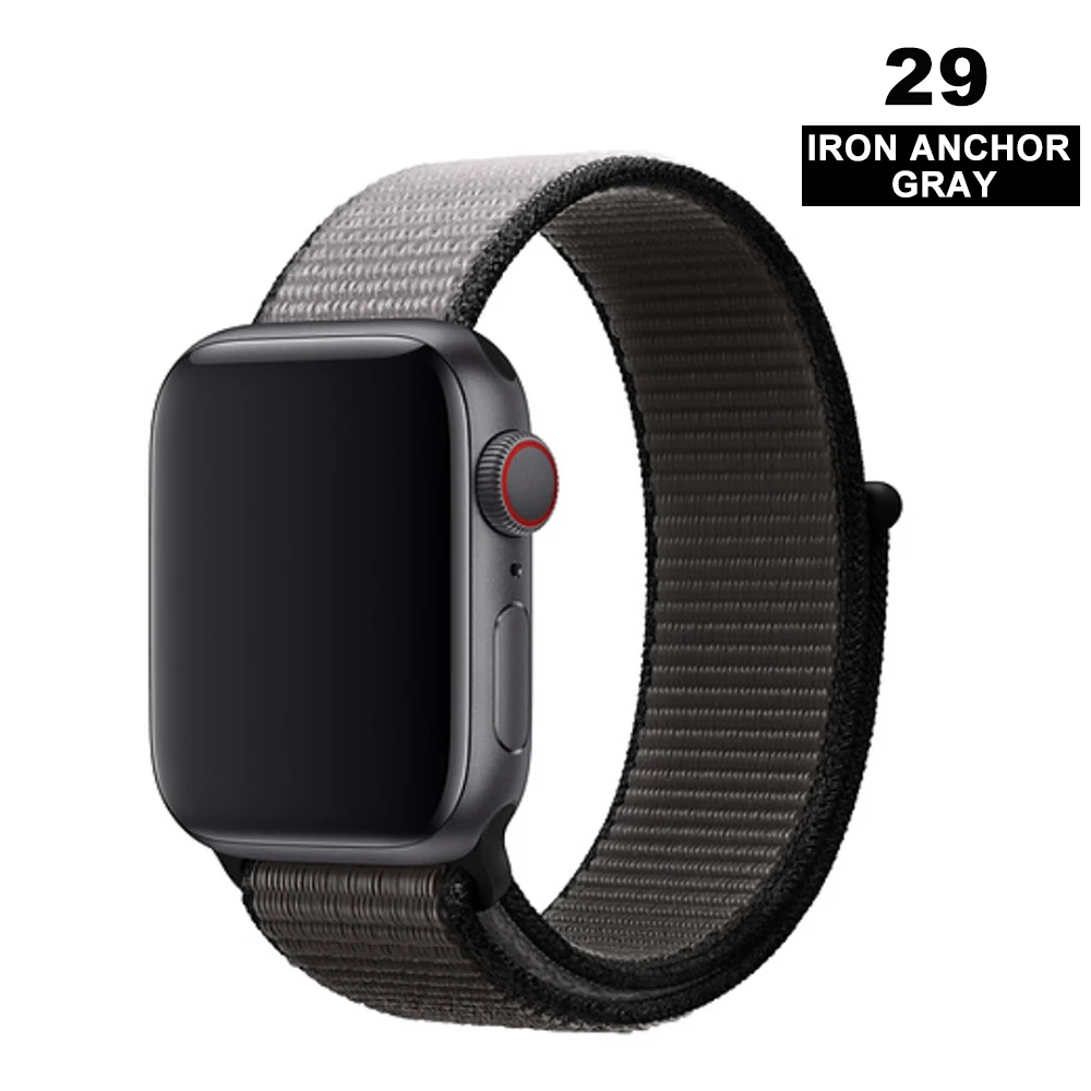 Iron anchor gray Ремешок для наручных часов Apple Watch серии 3/2/1 38 мм 42 мм мягкий нейлон дышащий сменный ремешок Спортивные петли для наручных часов iwatch серии 4 5 40 мм 44 мм - Цвет ремешка: Iron anchor gray