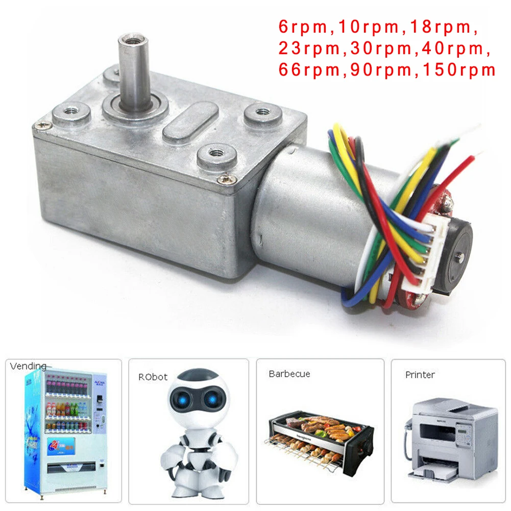 DC 12V 6-150 RPM низкая скорость высокий крутящий момент обратный электрический мотор