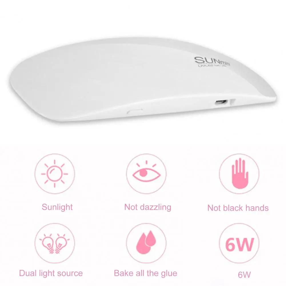 Лампа для ногтей быстросохнущая с 6 лампами УФ-фототерапии сушилка клея