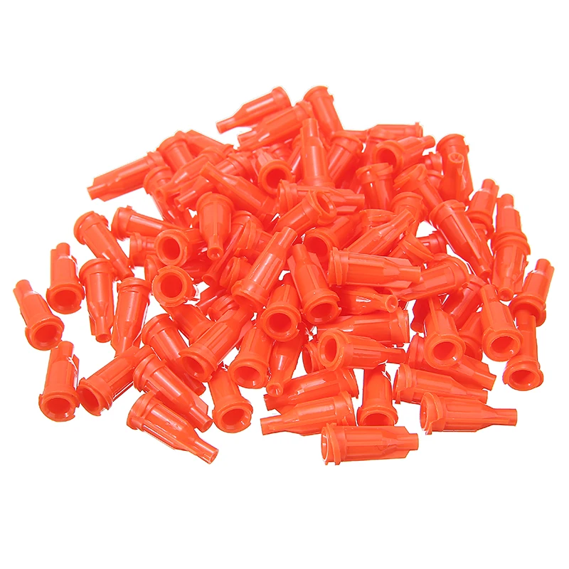 100 шт./лот оранжевые наконечники шприца ассортимент колпачков диспенсер для