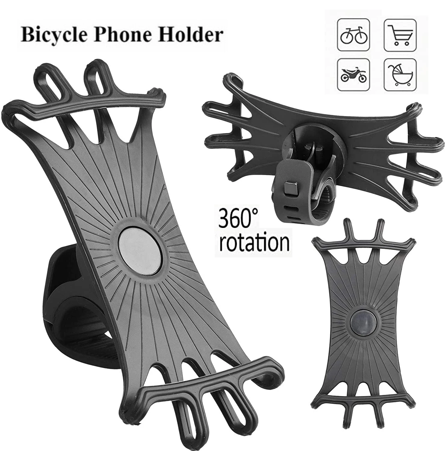 

Велосипедный держатель для телефона с поворотом на 360 °, велосипедное крепление для телефона, Противоударная силиконовая подставка для тел...