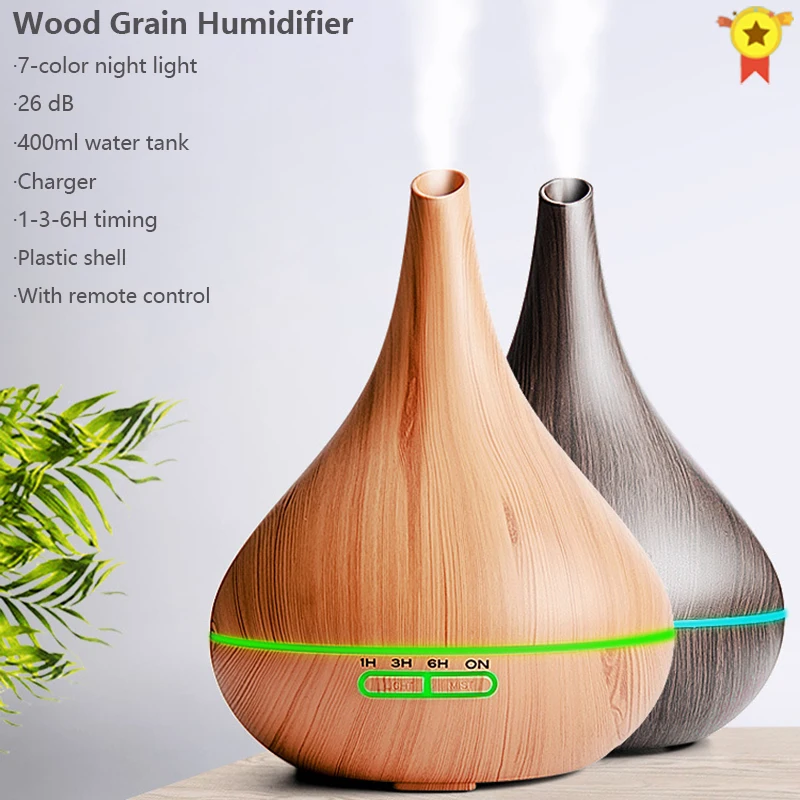 

400ml Remote Control Air Aroma Ultrasonic Humidifier With Color LED Lights Electric Aromatherapy Essential Oil Diffuser For Home
