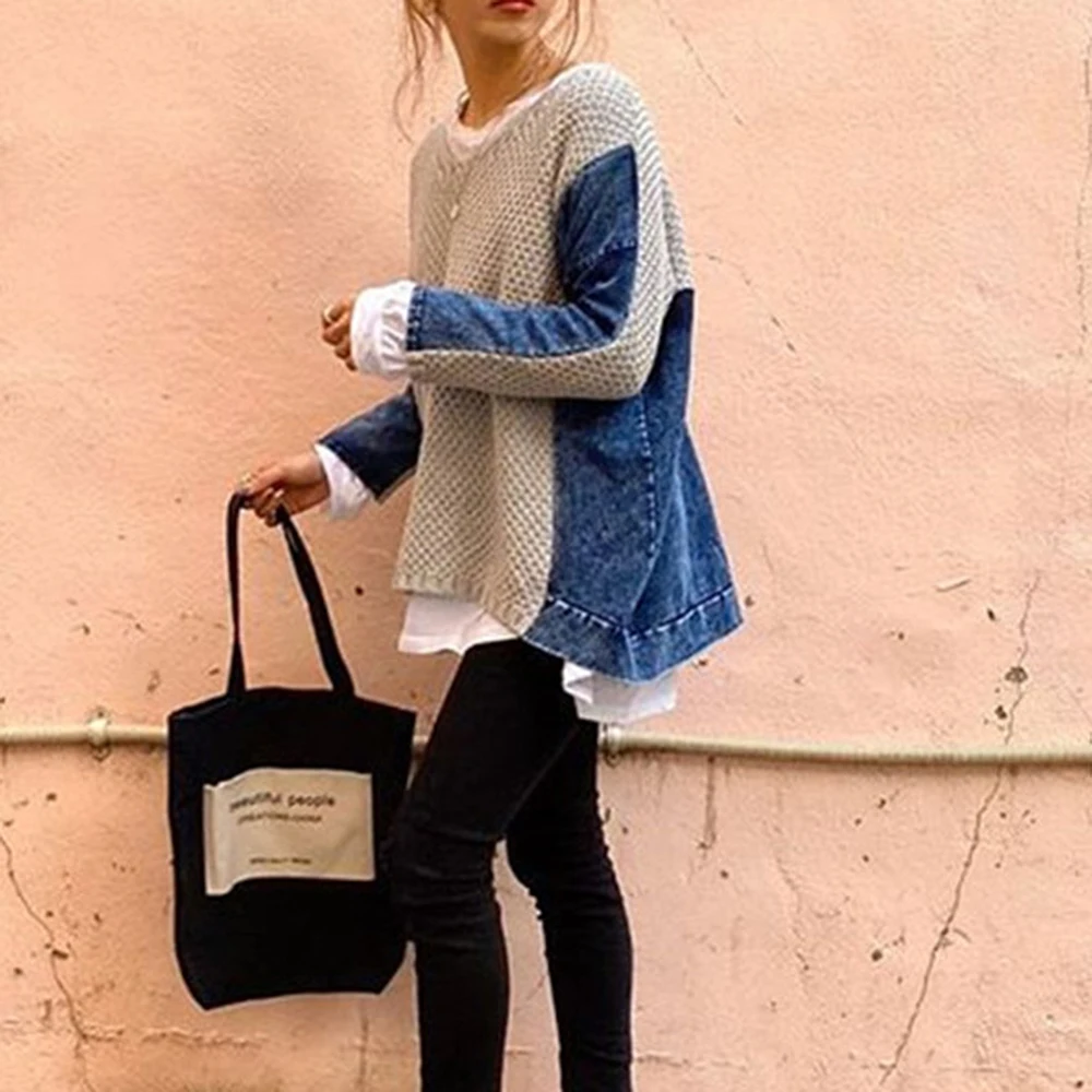 Pullover Knitted Sweater Women Jumpers Long Sleeve Woman Sweaters Female O Neck Casual Patchwork Sweater Pullover Knitted Sweater Women Jumpers Long Sleeve Woman Sweaters Female O Neck Casual Patchwork Sweater