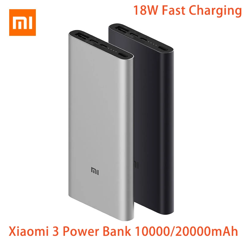 

Внешний аккумулятор Xiaomi Power Bank 3, ёмкость 10000мАч/20000мАч, порт USB C, поддержка двусторонней быстрой зарядки PD 18Вт, подойдёт для iPhone, Samsung и Huawei