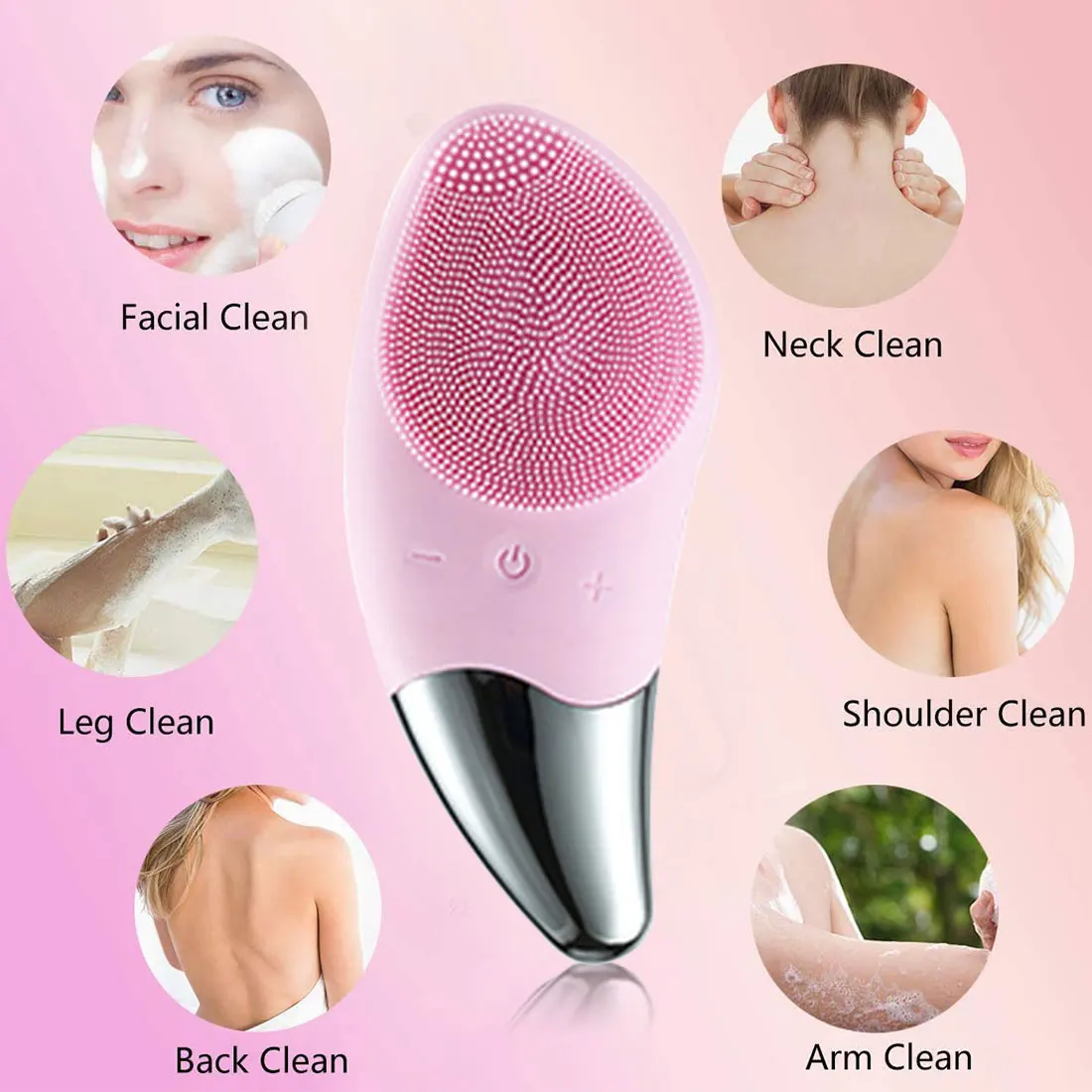

Mini Electric Face Cleansing Brush Silicone Electric Skin Care Cleanser 360 Deep Washing Face Massager Facial Cleansing Brush