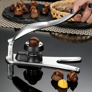 stainless steel 2 in 1 quick chestnut clip walnut pliers metal nutcracker sheller nut opener kitchen tools cutter gadgets free global shipping