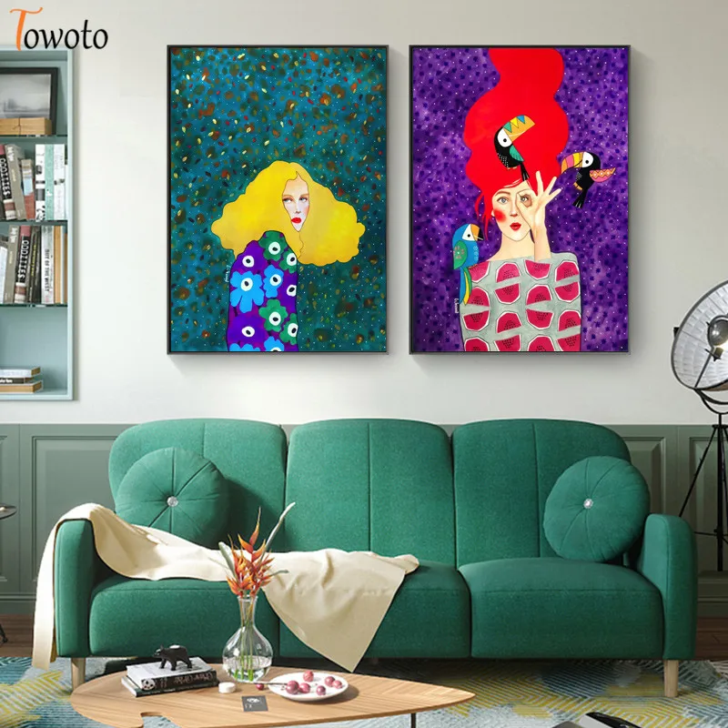 Для волос с бантом цветочным рисунком птица стены искусства абстрактная