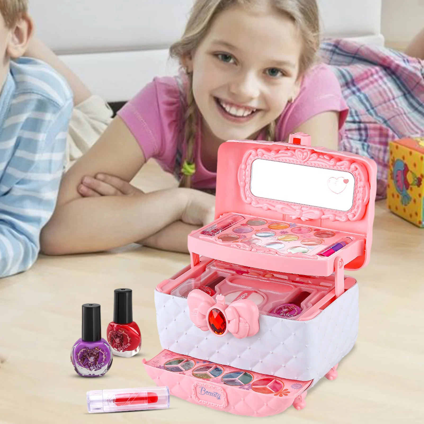 

Kids Makeup Set Kit Baby Cosmetics Washable Safe Cosmetics Children Toys For Girls Princess Frozen Dressing Makeup natural