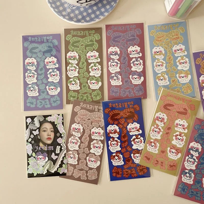 

Симпатичная лента для кошки, наклейка на ручную учетную запись, украшение для альбома «сделай сам», наклейка для скрапбукинга, милые корейс...