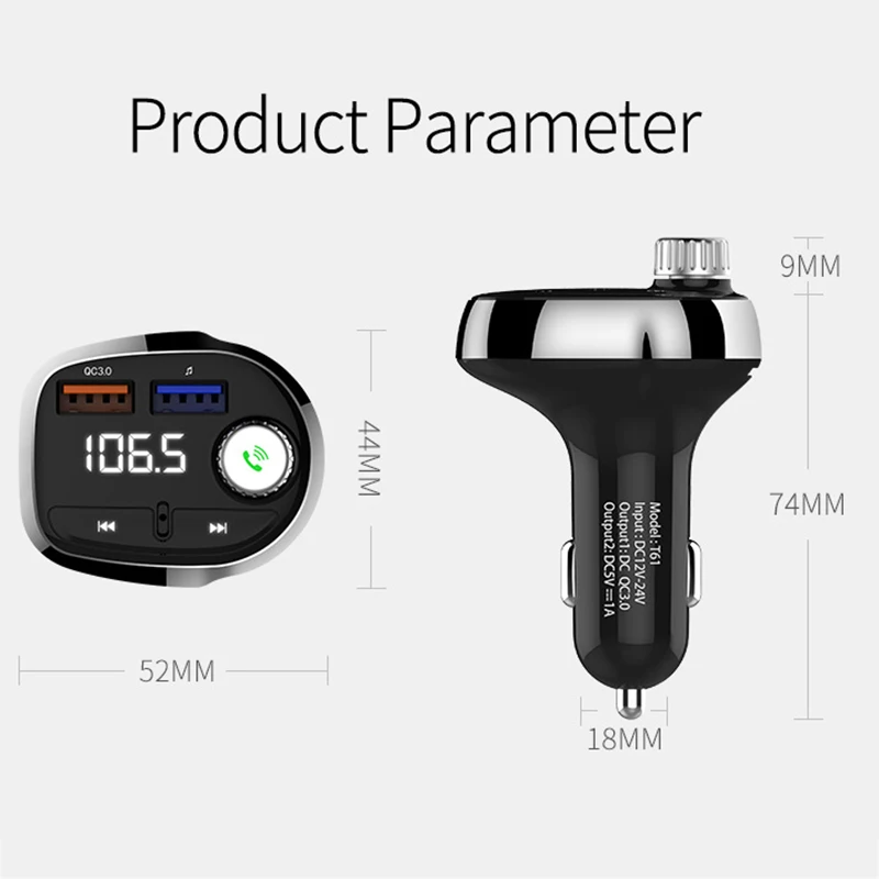 Car Charger Bluetooth MP3 Player FM Music Radio Wireless Hands-free Dual USB V-Best | Автомобили и мотоциклы