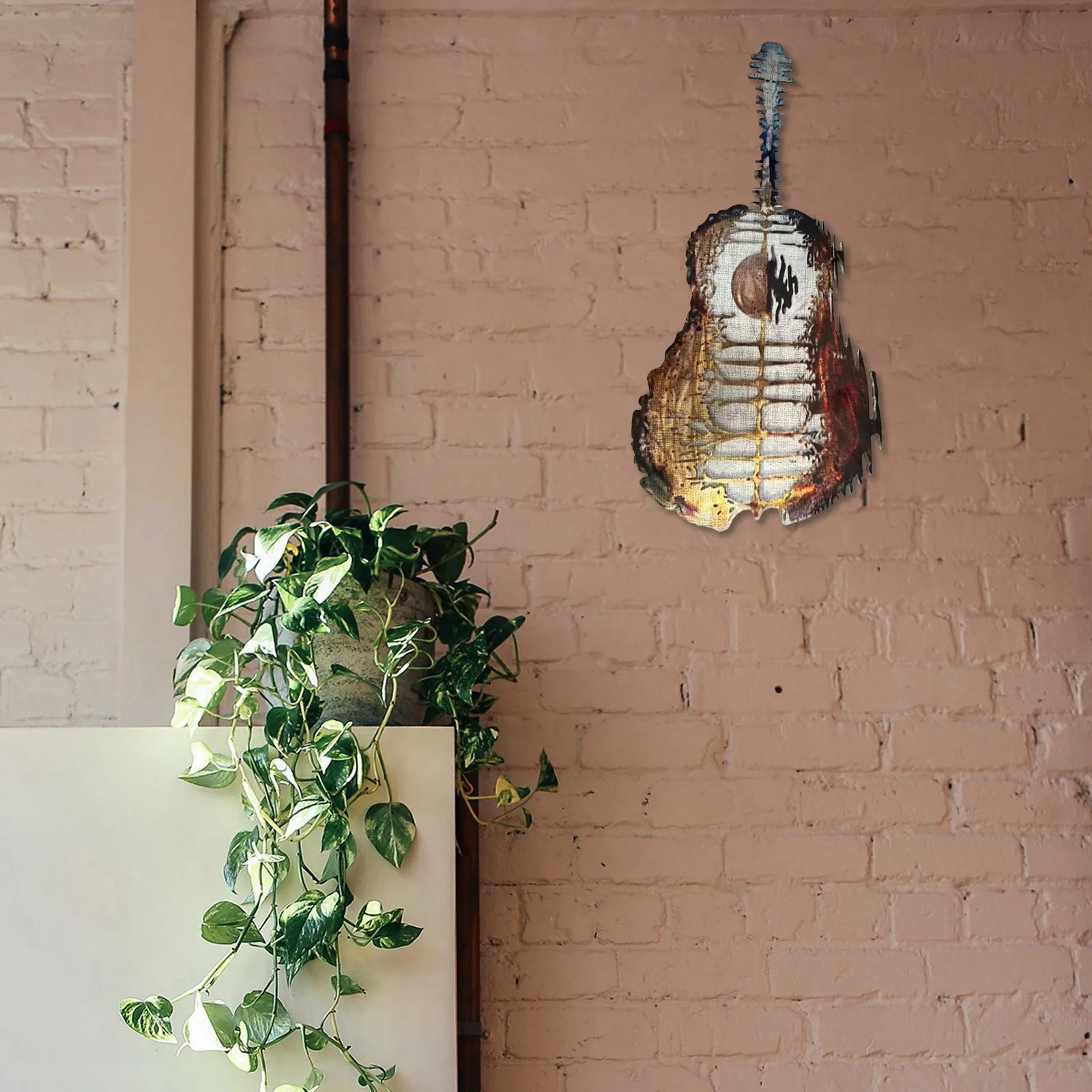 Абстрактная гитара металлическое искусство фотогитара внутренняя и наружная