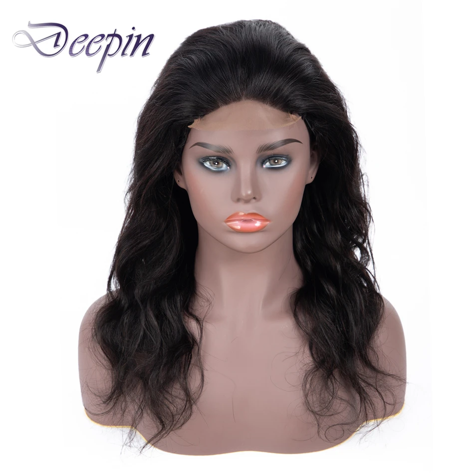 

Deepin Brazilian Body Wave Human Hair Wigs 4x4 Lace Closure Wigs Non-Remy Human Hair Wigs For Black Women 150% Density Hair Wigs