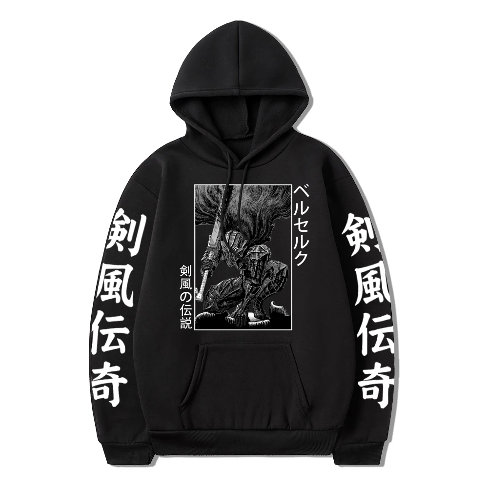 

Hot Anime Hoodie Berserk Print Graphic Sweatshirt Pullover Harajuku Hip Hop Loose Men/Women Streetwear Tops Winter Clothe Women