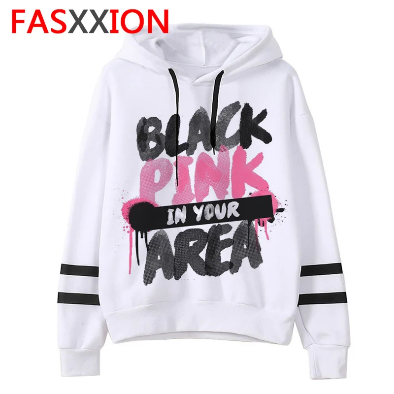 Черная Розовая Толстовка kpop, женская одежда в стиле хип-хоп, розовые толстовки, новые модные пуловеры унисекс с длинным рукавом для женщин ulzzang