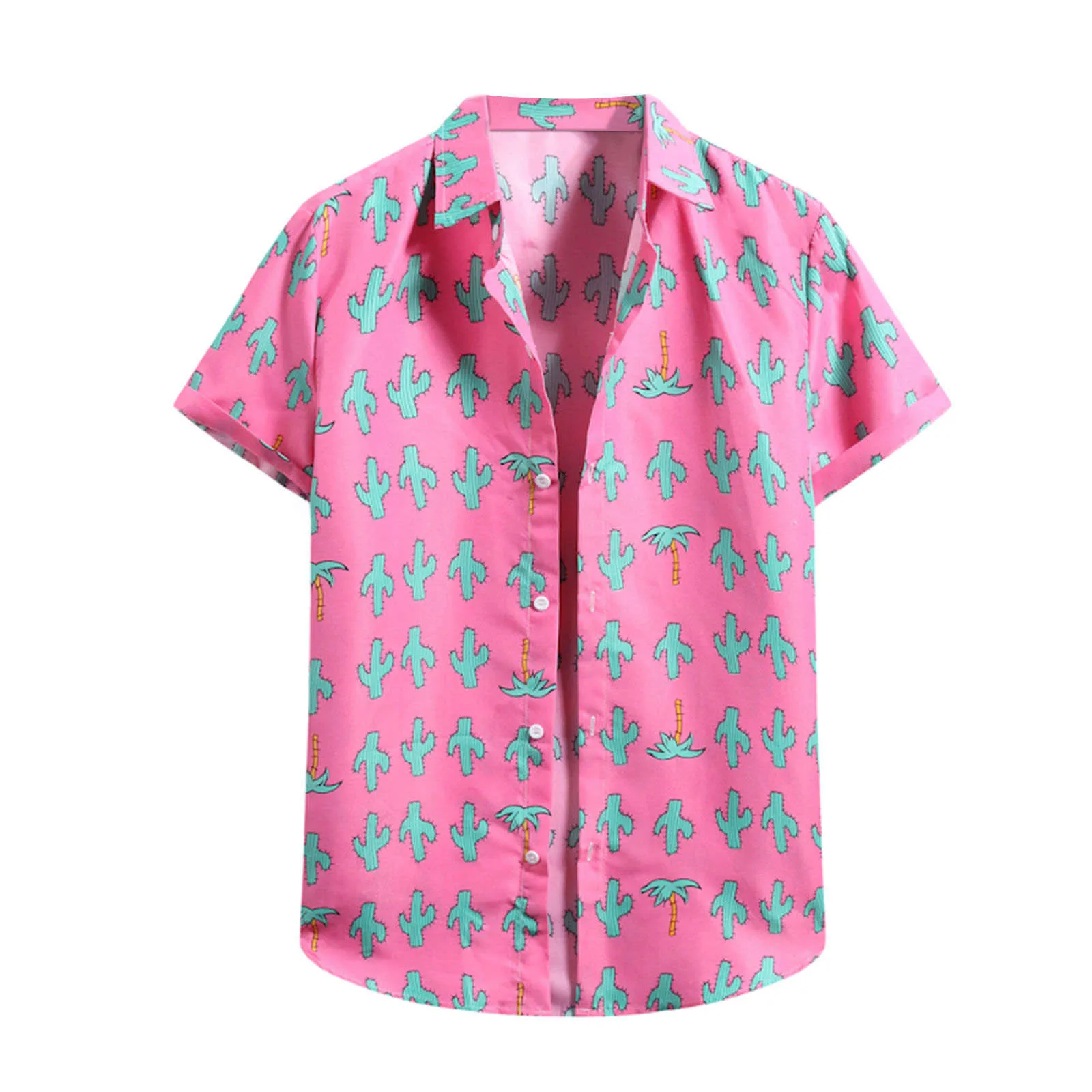 

Men's Shirt Cardigan Short Sleeve Hawaiian Beach Flower Shirt Men's Turtleneck Shirt Summer Beach Blouse tops male shirts 2021