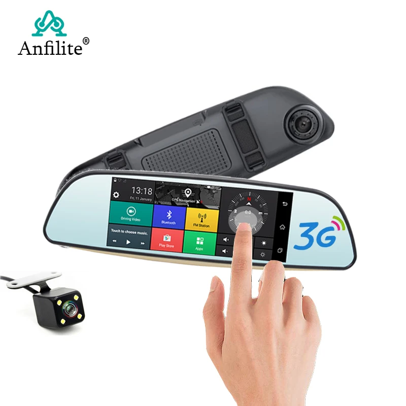 Автомобильный видеорегистратор Anfilite камера FHD 1080 P 6 5 дюймов зеркало заднего вида