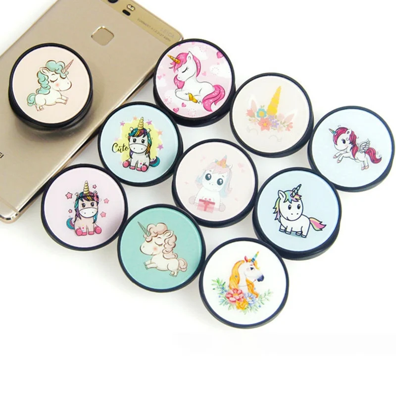 Подставка для телефона с мраморным рисунком единорога складной держатель всех