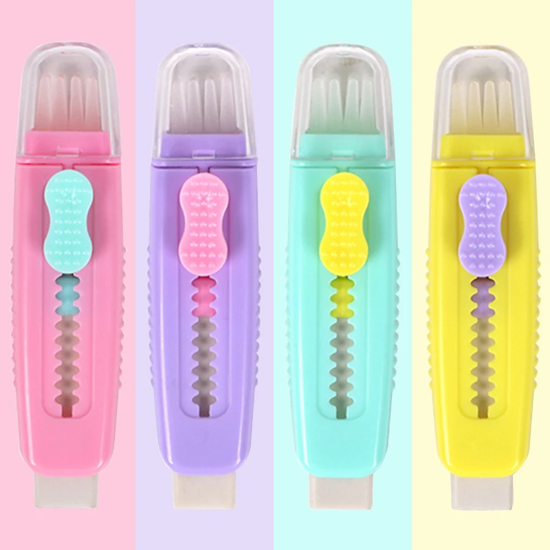 

2020 Creative Kawaii Eraser Soft Retractable Cute Rubber Erasers with Brush Student Kids Gift Penciles Accessories Stationery
