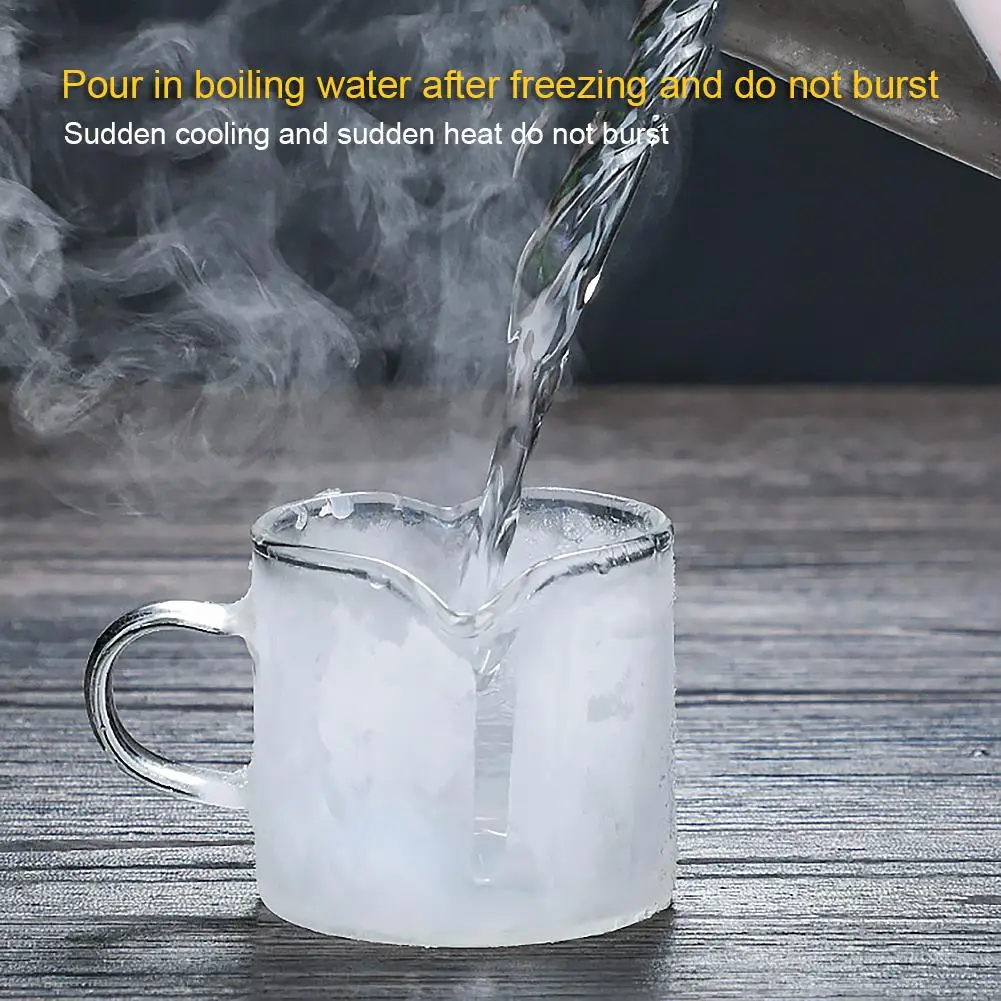 Термостойкая стеклянная кофейная чашка для латте мерная креативная чайная сок