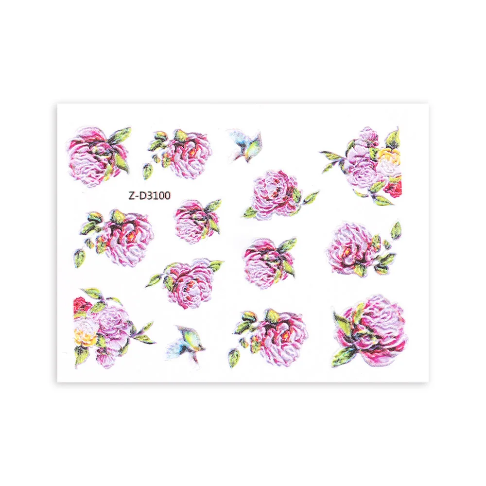 3D Acrylic Engraved Nail Sticker Beautiful Dancing Gril Snow Shape Water Decals Empaistic Nail Water Slide Decals DIY Nail Art - Color: 01