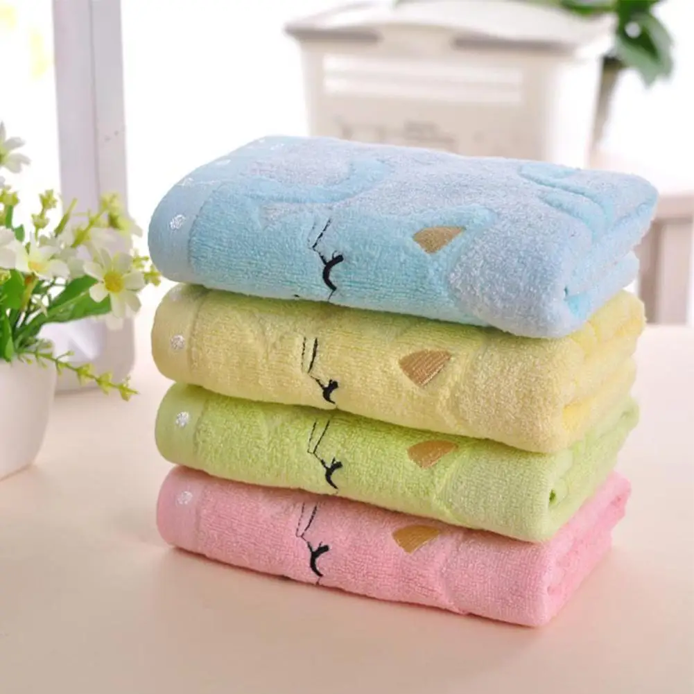 

1pcs Children Cute Towel Cotton Bamboo Fiber Lovely Soft Supplies Baby Cloth Feeding Washcloth Baby Towel Bath Infa C6j6
