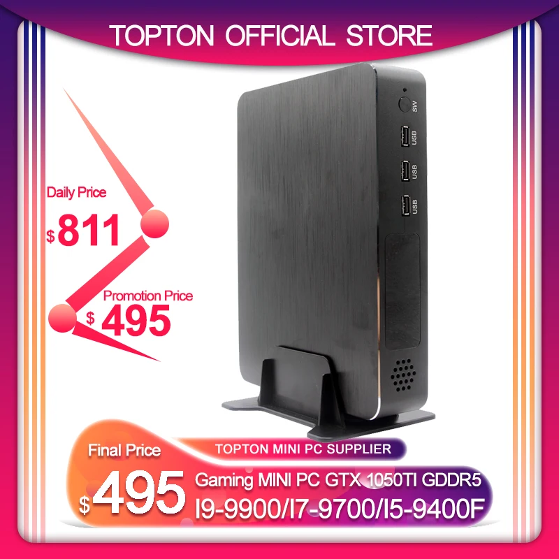 Topton промышленный Мини ПК Intel Core I7 8700/ i5 9400F /i3 9100 4G Графический Процессор Nvidia 3 6 ГГЦ